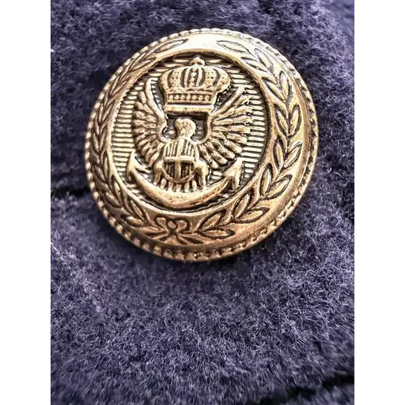 Vintage Young Gallery Navy Wool Military Coat Women’s Size 8 Double Breasted - Picture 5 of 9